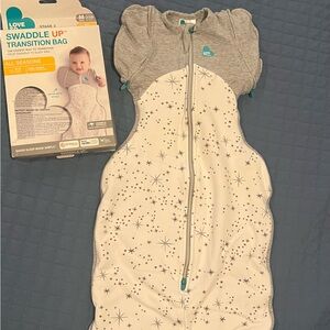 Love to Dream Gray and White Swaddle Up Transition Bag